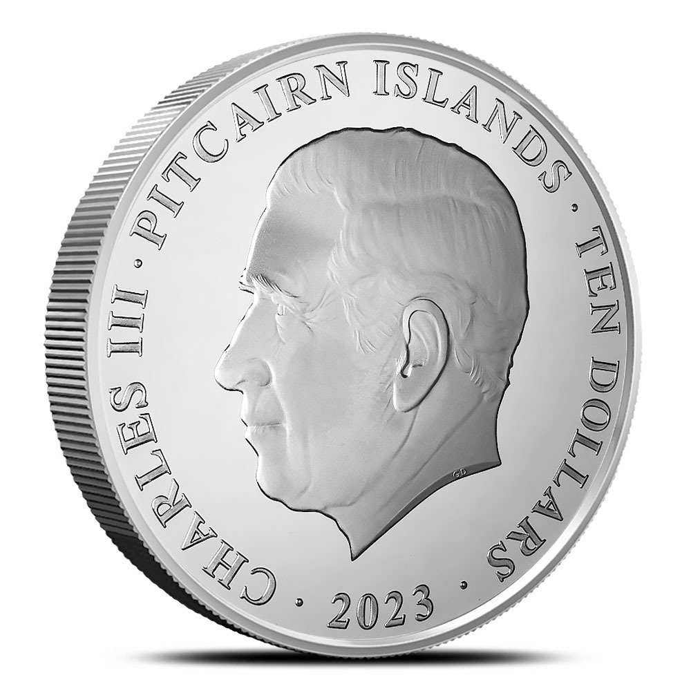 2023 5 oz Proof Pitcairn Islands Silver Red LionFish Coin (Box + CoA) - Image 2