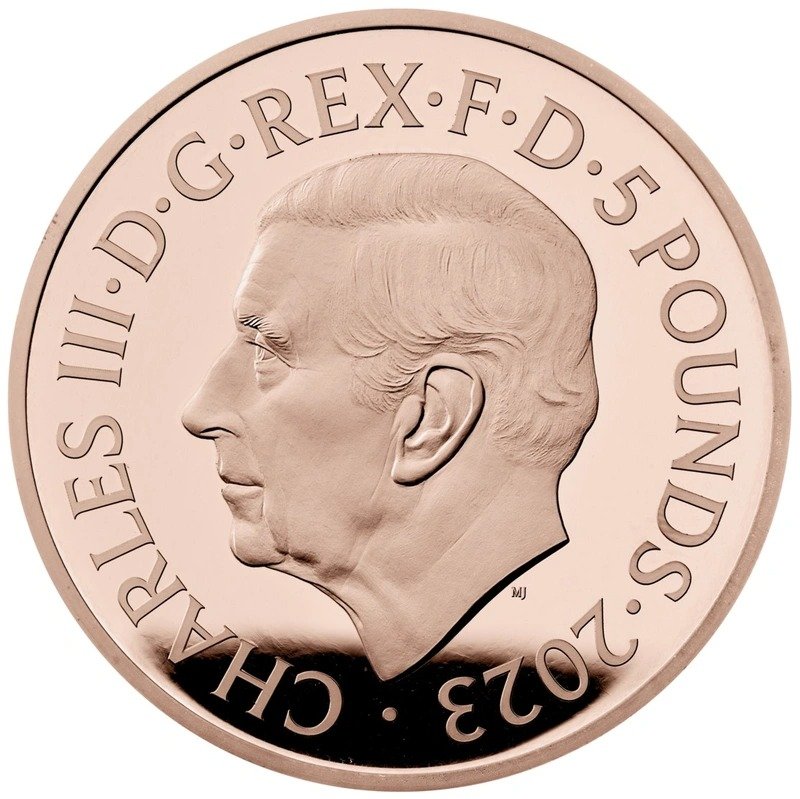2023 75th Birthday of King Charles III £5 Gold Crown Proof Coin Boxed - Image 2