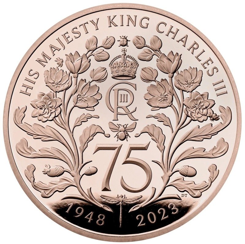 2023 75th Birthday of King Charles III £5 Gold Crown Proof Coin Boxed - Image 3