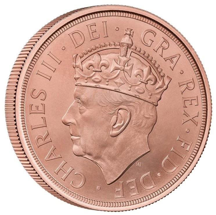 2023 Gold £5 Coin Quintuple Sovereign King Charles III Coronation Brilliant Uncirculated Boxed - Image 2