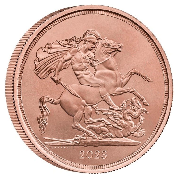 2023 Gold £5 Coin Quintuple Sovereign King Charles III Coronation Brilliant Uncirculated Boxed - Image 3