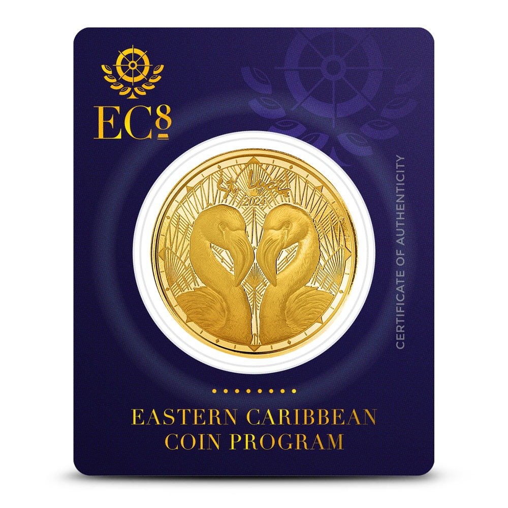 1 oz EC8 Gold St. Lucia Flamingo Coi