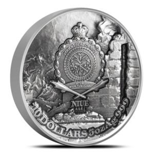 2024 5 oz Antique Niue Silver The Dragon Awakening and The Great Wall of China Coin (Box + CoA)