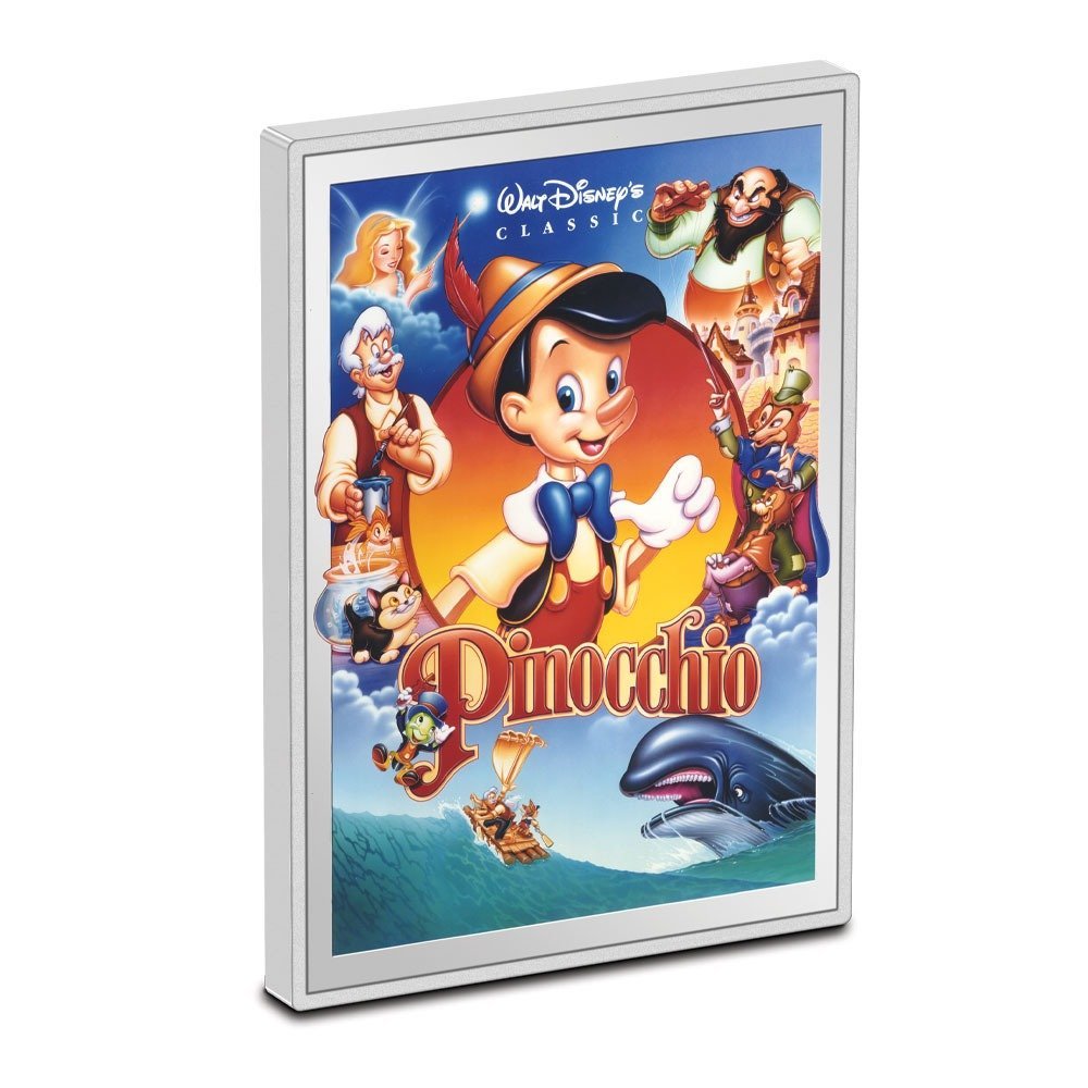 2024 5 oz Proof Colorized Niue Silver Disney Movie Poster Pinocchio Coin (Box + CoA) - Image 4