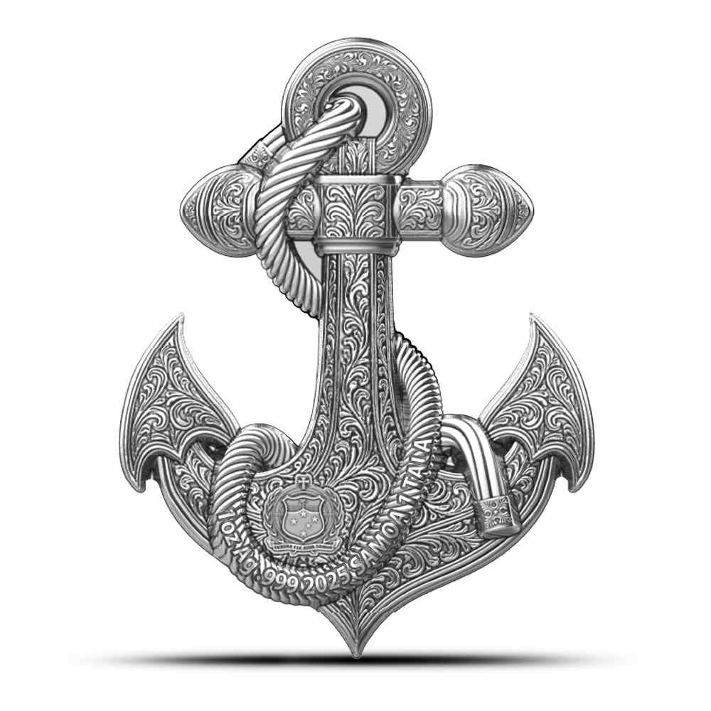 1 oz Antique Samoa Silver Nautical
