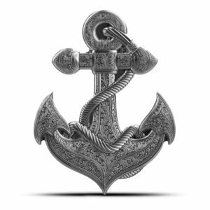 2025 1 oz Antique Samoa Silver Nautical Anchor Coin (High Relief, Box + CoA)