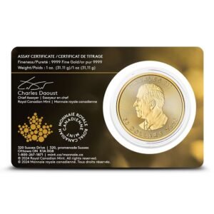 2025 1 oz Canadian Gold Maple Leaf Coin (BU w/ Assay)