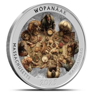 2025 1 oz Colorized Native America the Beautiful Massachusetts Silver Coin (Box + CoA)