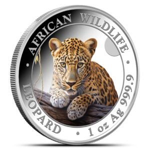 2025 1 oz Colorized Somalia Silver African Wildlife Leopard Coin (BU)