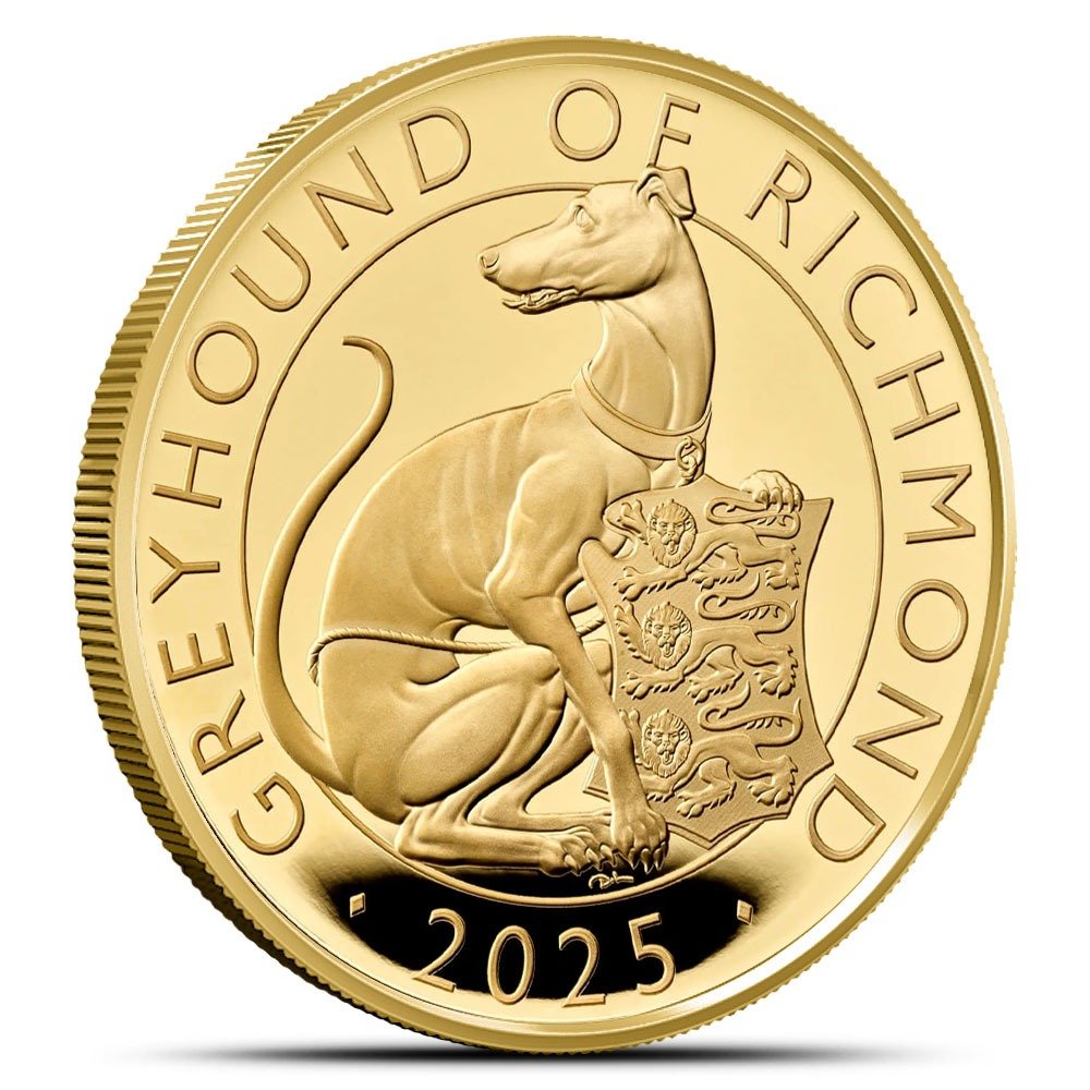 2025 1 oz Proof British Gold Tudor Beasts The Greyhound of Richmond Coin (Box + CoA) - Image 2