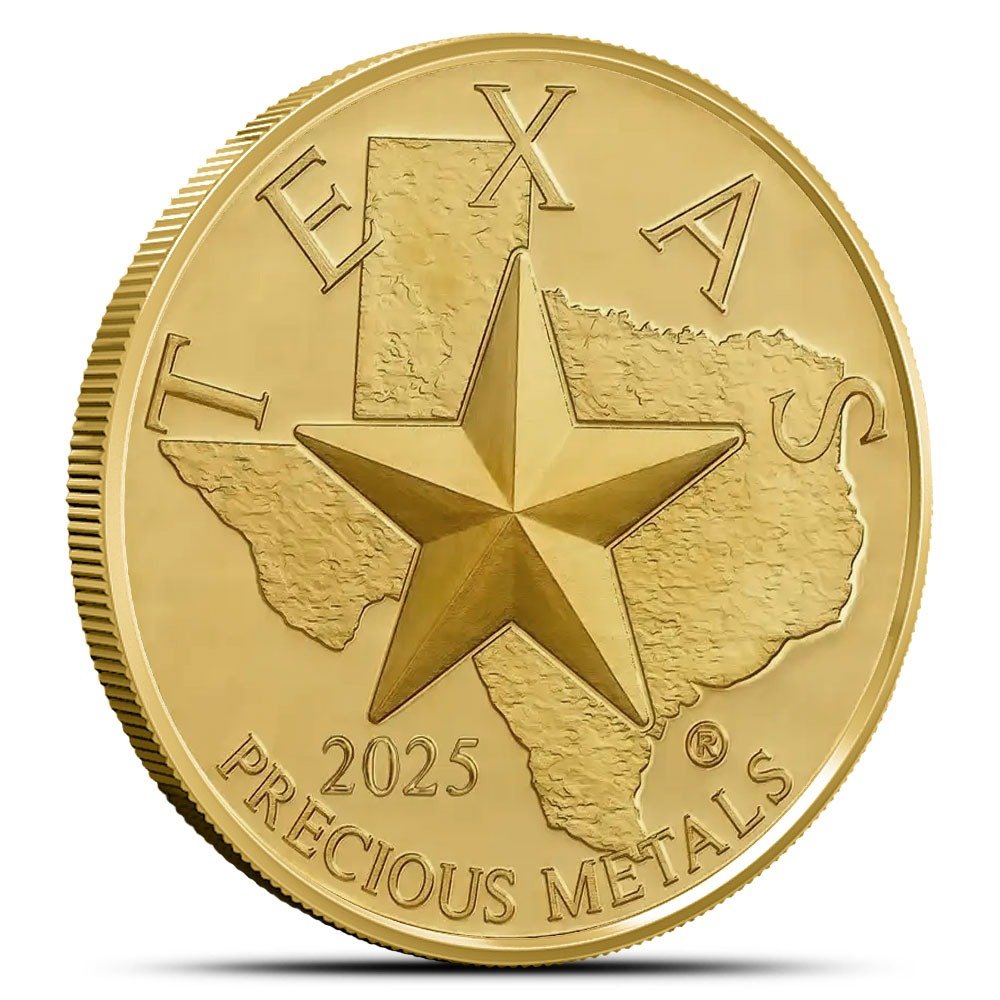 2025 1 oz Texas Mint State Capitol Gold Round (New) - Image 2