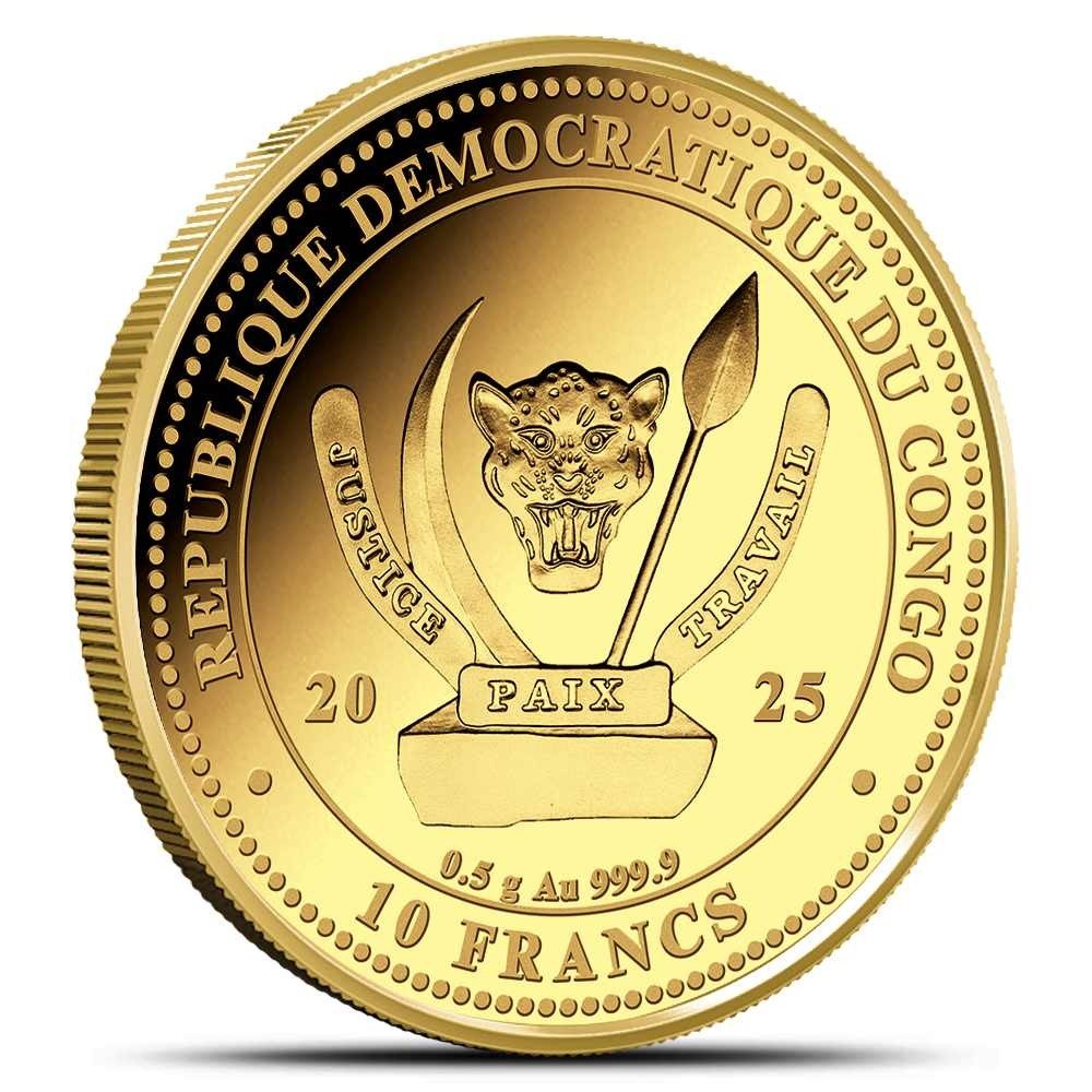 2025 1/2 Gram Proof Congo World’s Wildlife Gold The Lion Coin - Image 2