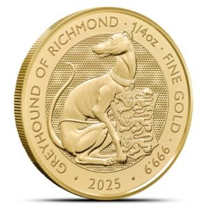 2025 1/4 oz British Gold Tudor Beasts Greyhound of Richmond Coin (BU)