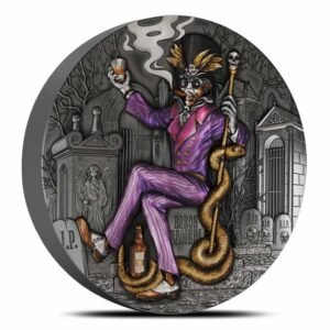 2025 2 oz Antique Colorized Cameroon Silver Baron Samedi Coin