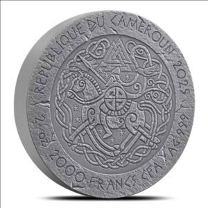 2025 2 oz Colorized Antique Cameroon Silver The Way to Valhalla Bjorn Ironside Coin (Box + CoA)