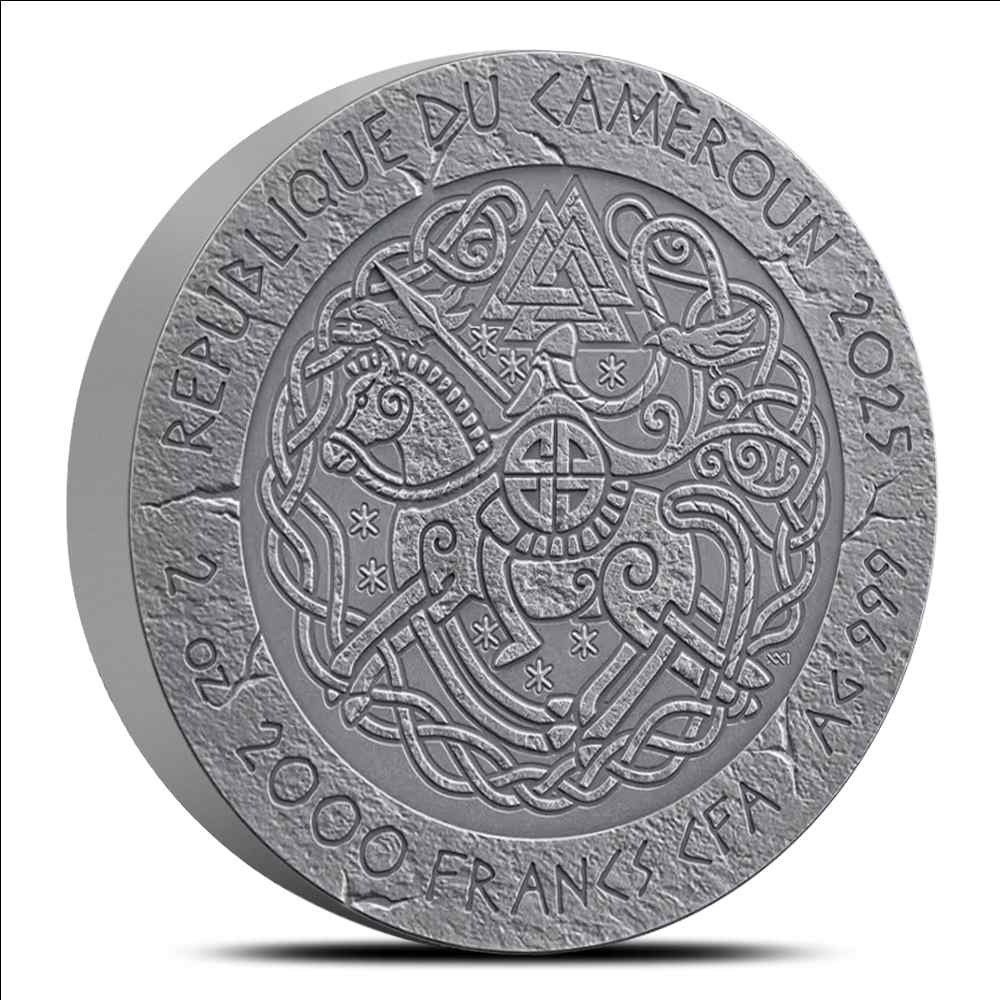 2025 2 oz Colorized Antique Cameroon Silver The Way to Valhalla Bjorn Ironside Coin (Box + CoA) - Image 2