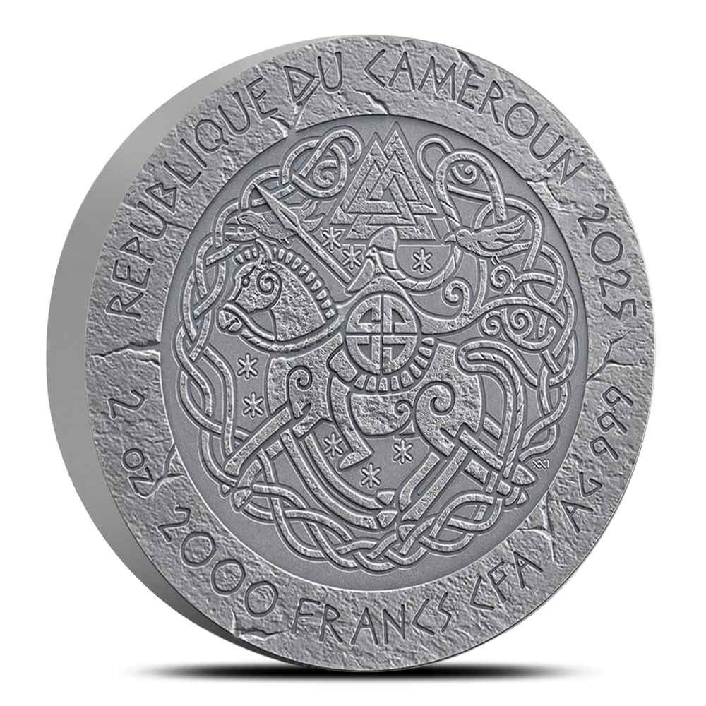 Buy 2025 2 oz Colorized Antique Cameroon Silver The Way to Valhalla King Cnut The Great Coin (Box + CoA) - Image 2
