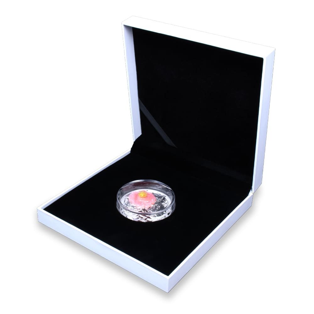 2025 2 oz Proof Solomon Islands Silver 3D Peony Flower Coin (Box + CoA) - Image 3