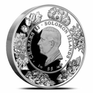 2025 2 oz Proof Solomon Islands Silver 3D Peony Flower Coin (Box + CoA)