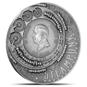 2025 3 oz Antique Cook Islands Silver Steampunk Aviation Coin