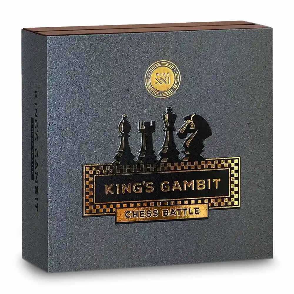 2025 3 oz Antique Niue Silver Kings Gambit Coin (Box + CoA, Gilded) - Image 4