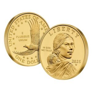 2025-W 1/2 oz Proof American Gold 25th Anniversary Sacagawea Dollar Coin (Box + CoA)