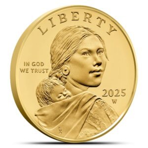 2025-W 1/2 oz Proof American Gold 25th Anniversary Sacagawea Dollar Coin (Box + CoA)