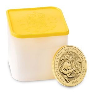 2026 1 oz British Gold Tudor Beasts Queen’s Lion Tube (10 Coins, BU)
