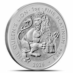 2026 1 oz British Platinum Tudor Beasts The Queen’s Lion Coin (BU)