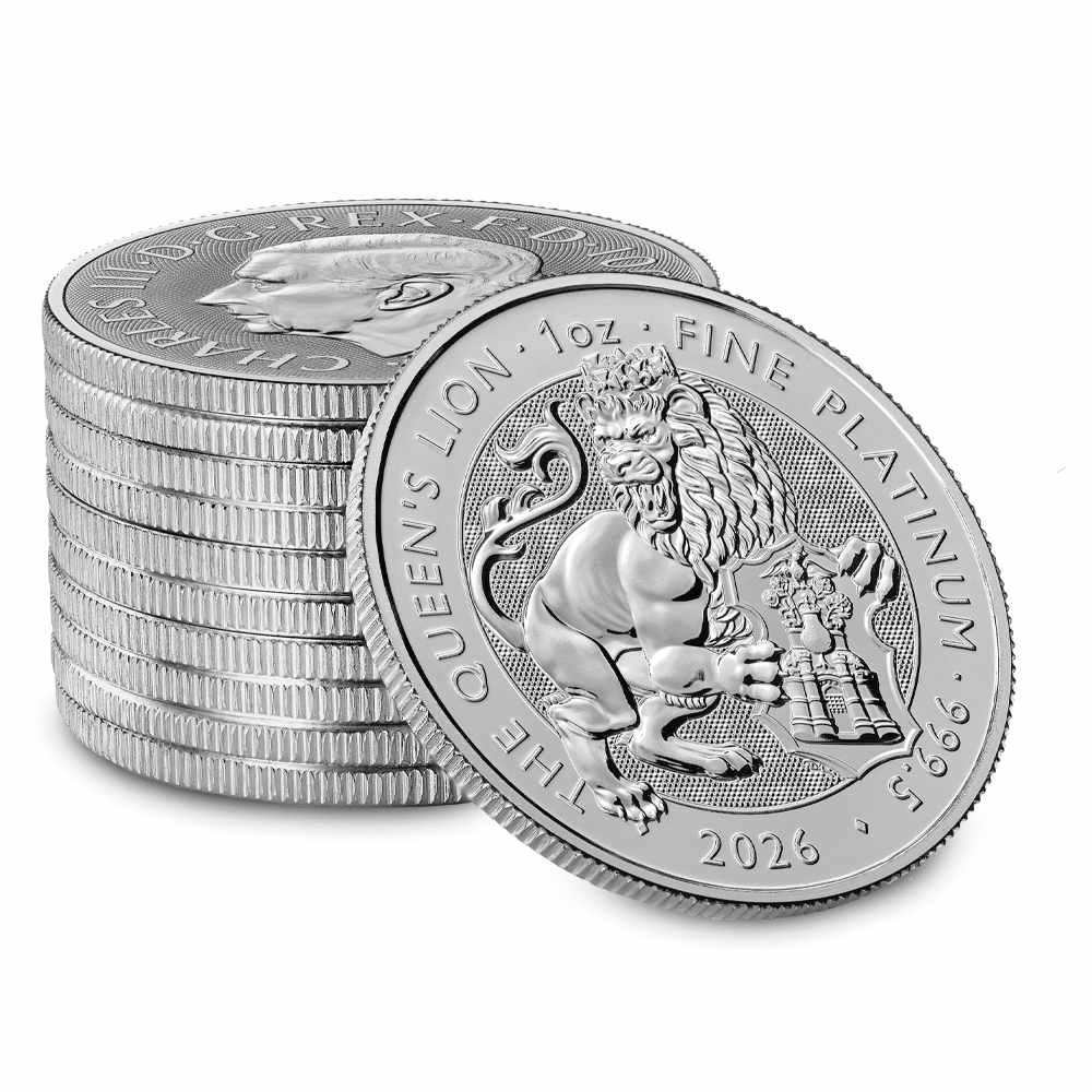 2026 1 oz British Platinum Tudor Beasts The Queen's Lion Coin (BU) - Image 3