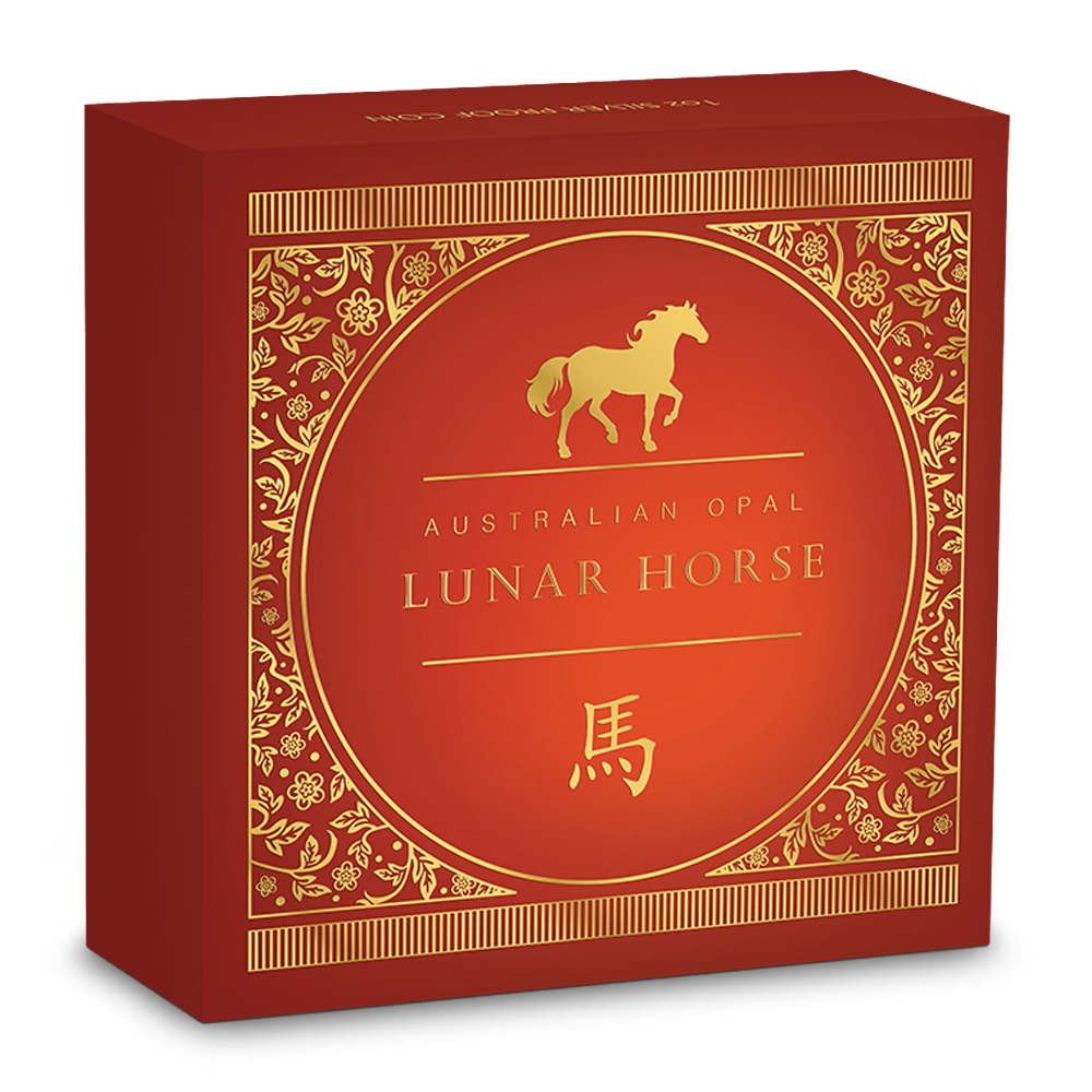 2026 1 oz Proof Australian Silver Lunar Horse Opal Coin (Box + CoA) - Image 4