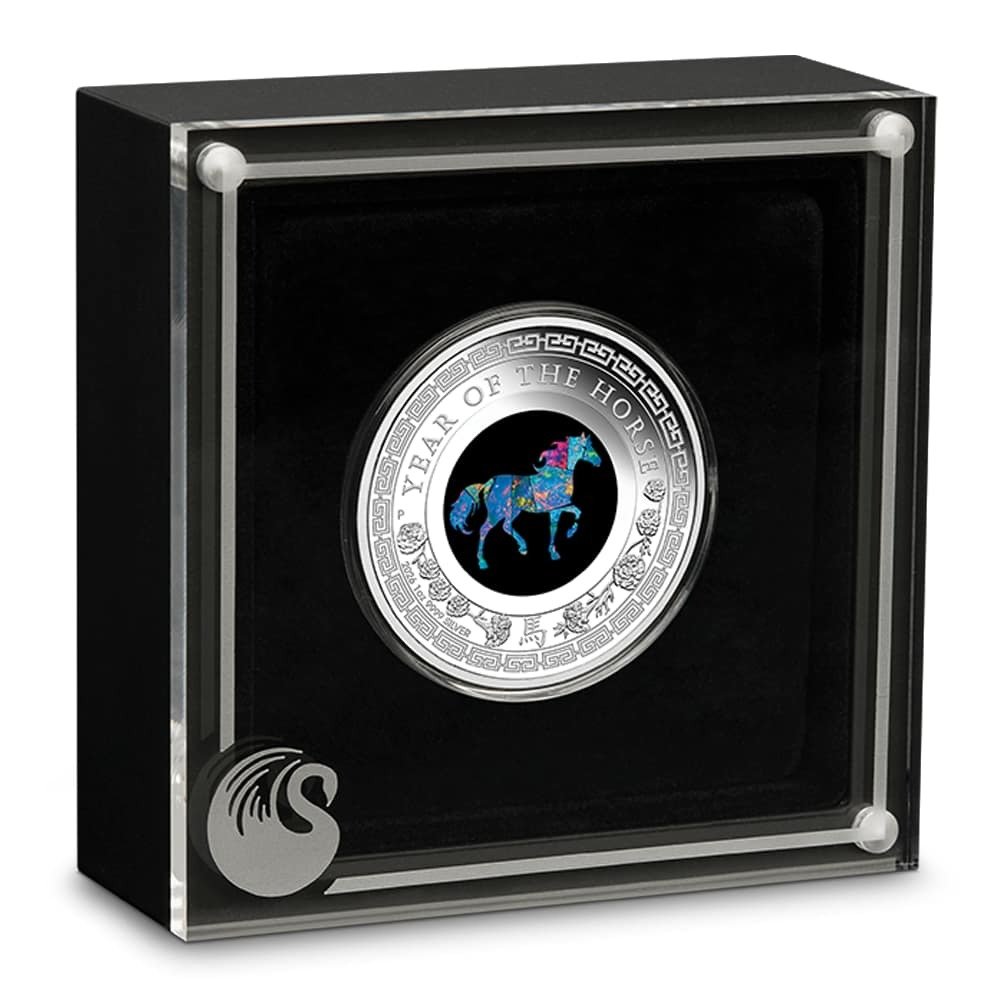 2026 1 oz Proof Australian Silver Lunar Horse Opal Coin (Box + CoA) - Image 3