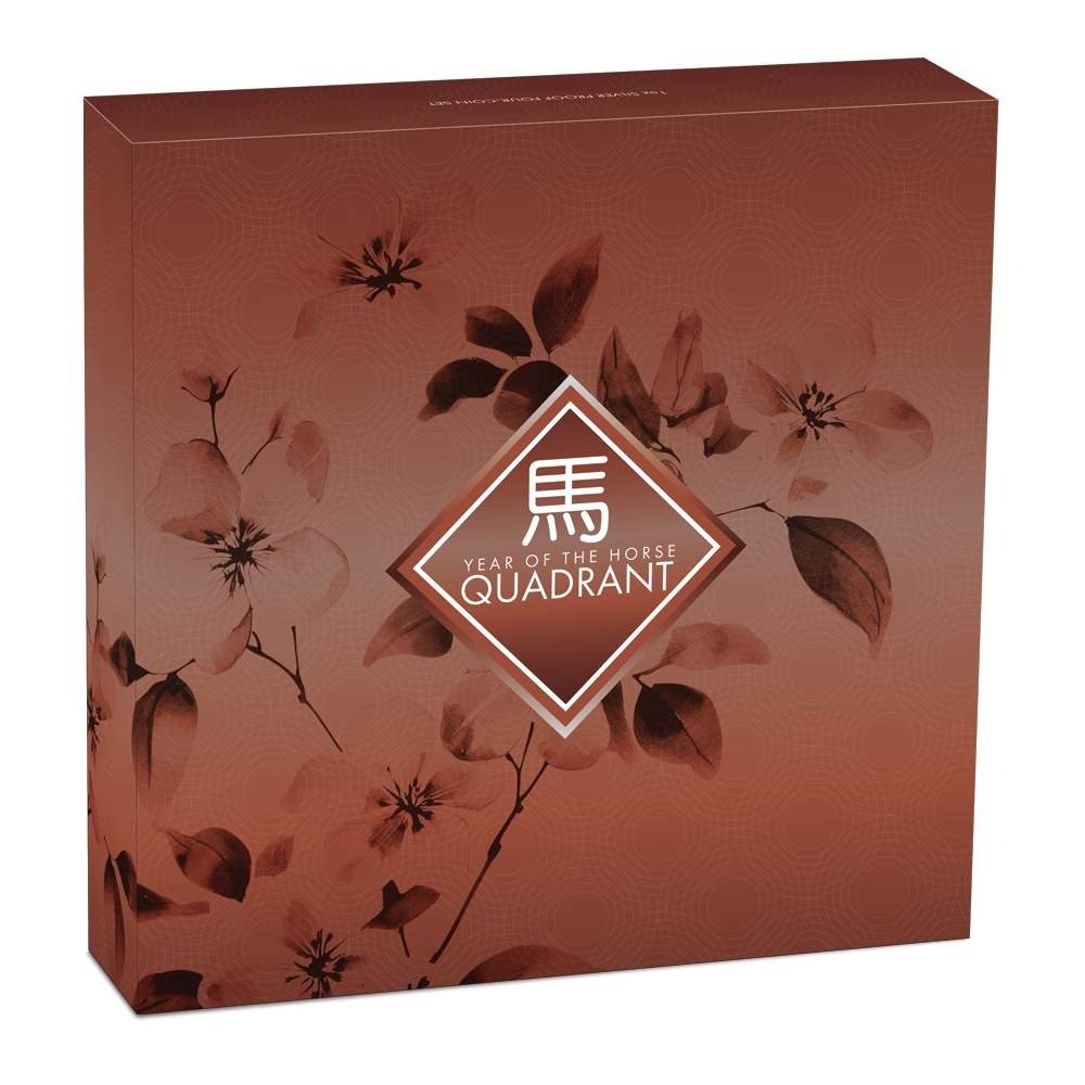 2026 1 oz Tuvalu Silver Lunar Horse Quadrant 4-Coin Set (Box + CoA) - Image 4