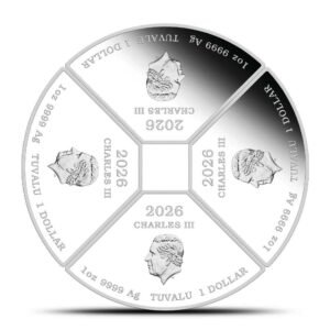 2026 1 oz Tuvalu Silver Lunar Horse Quadrant 4-Coin Set (Box + CoA)