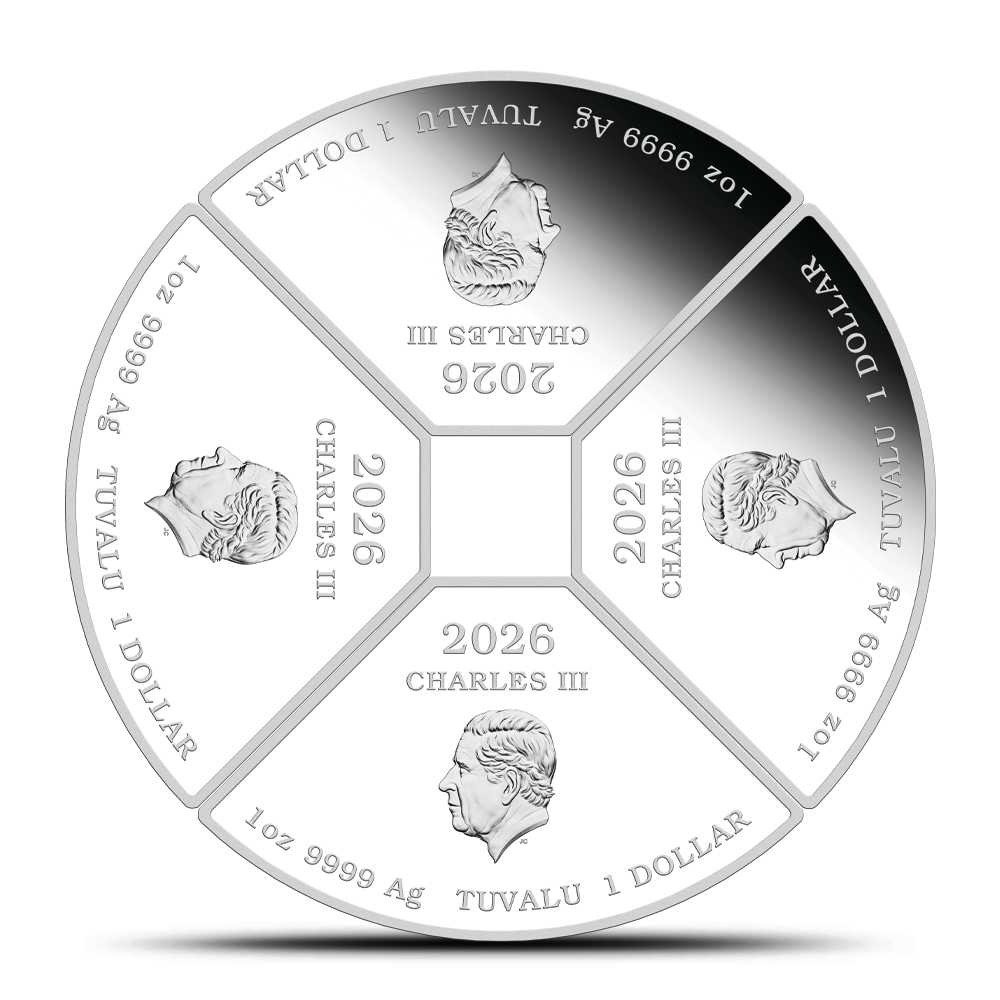 2026 1 oz Tuvalu Silver Lunar Horse Quadrant 4-Coin Set (Box + CoA) - Image 2