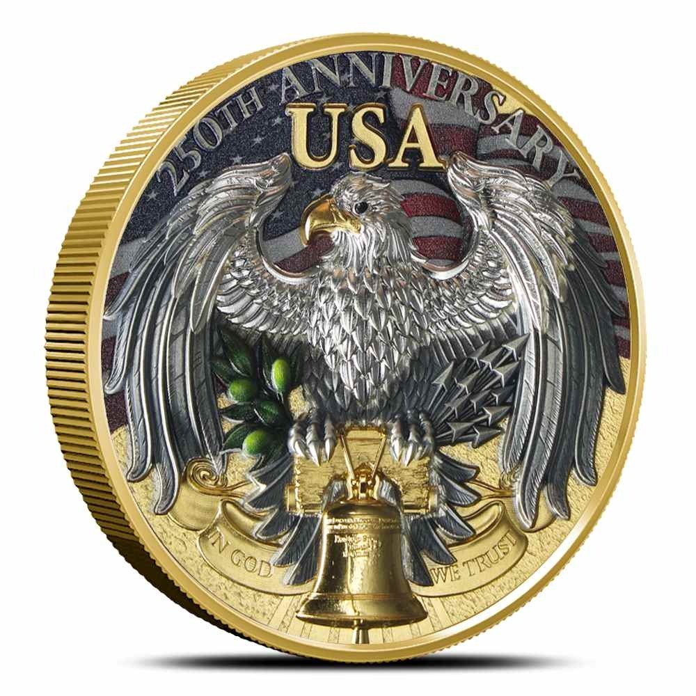 2 oz Antique Niue Silver USA 250th