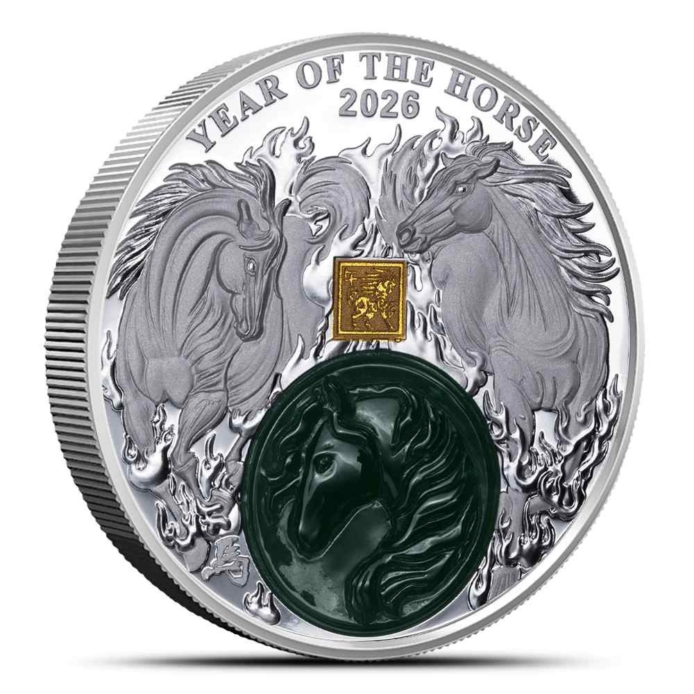 2 oz Proof Burundi Silver With Jade