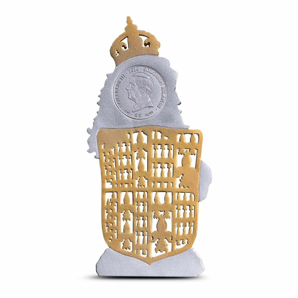 2026 2 oz Solomon Islands Tudor Lion Filigree Silver Coin (Proof-Like, Box + CoA) - Image 3