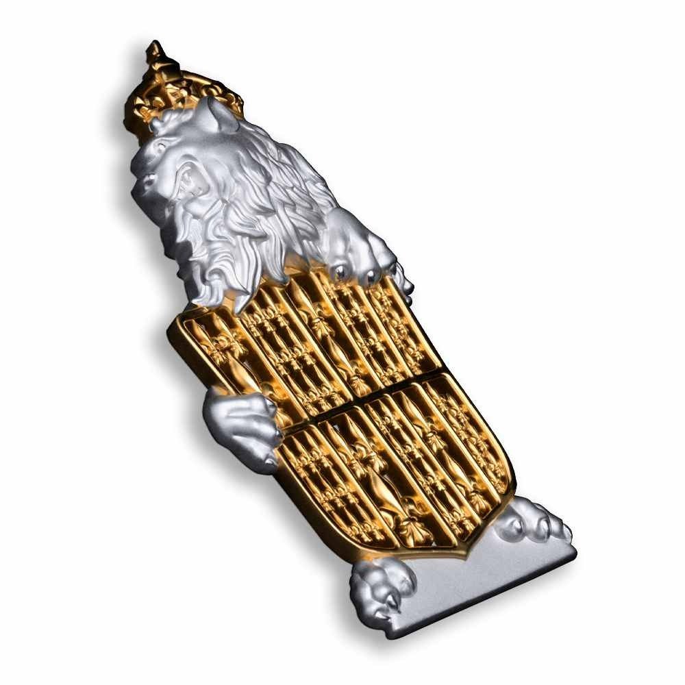 2026 2 oz Solomon Islands Tudor Lion Filigree Silver Coin (Proof-Like, Box + CoA) - Image 2