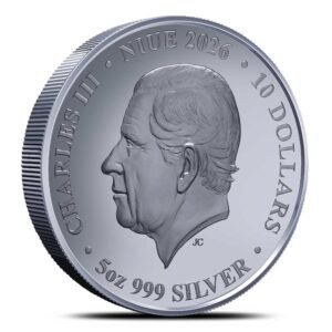 2026 5 oz Black Proof Niue Silver Honey Bee Coin (Box + CoA, Gold Plating)