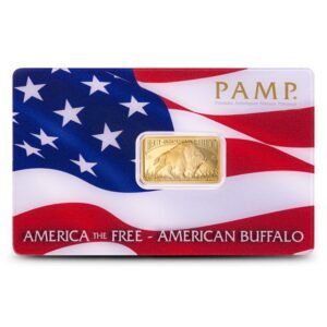 5 Gram PAMP Suisse America The Free American Buffalo Gold Bar (New w/ Assay)