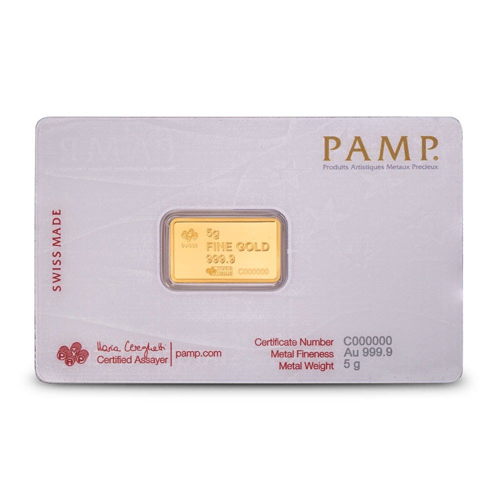 5 Gram PAMP Suisse America The Free Statue of Liberty Gold Bar (New w/ Assay) - Image 2