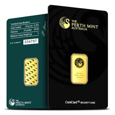 5 Gram Perth Mint Gold Bar For Sale