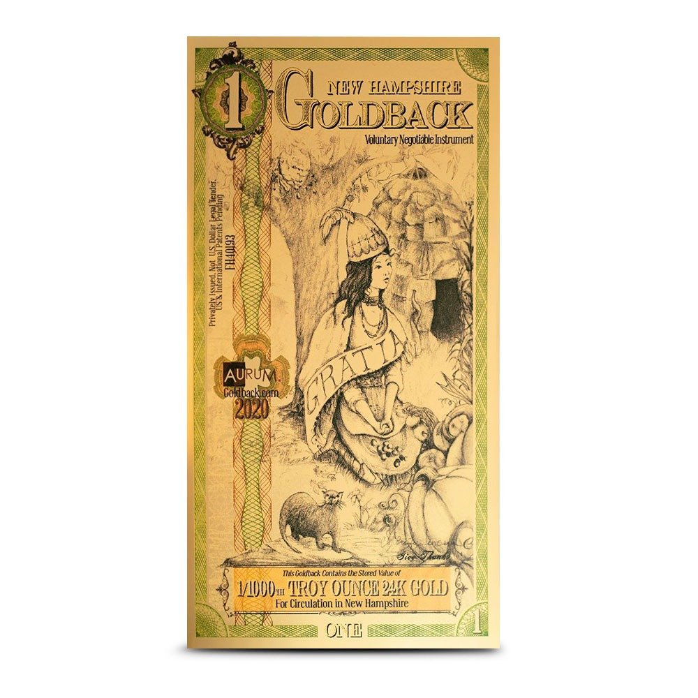 5 Piece New Hampshire Goldback Gold Note Set (Random Year, New) - Image 3