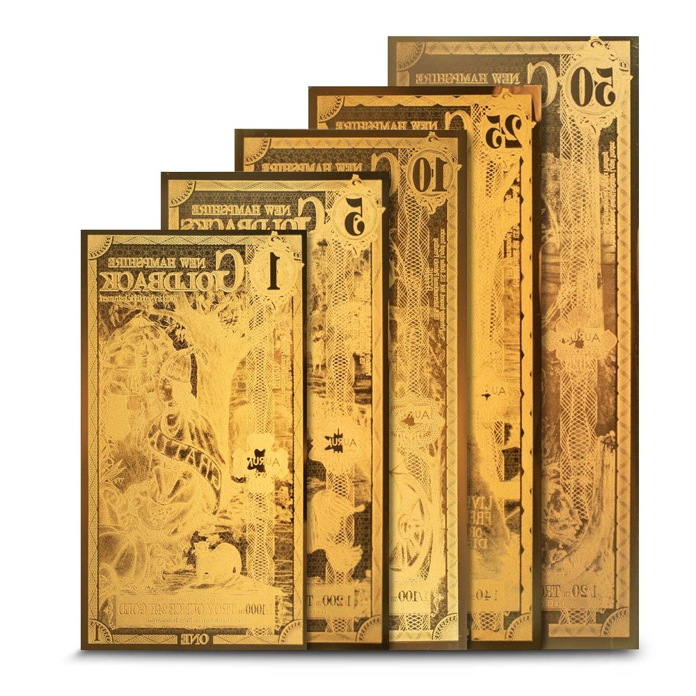 5 Piece New Hampshire Goldback Gold Note Set (Random Year, New) - Image 2