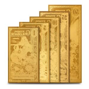 5 Piece Wyoming Goldback Gold Note Set (Random Year, New)