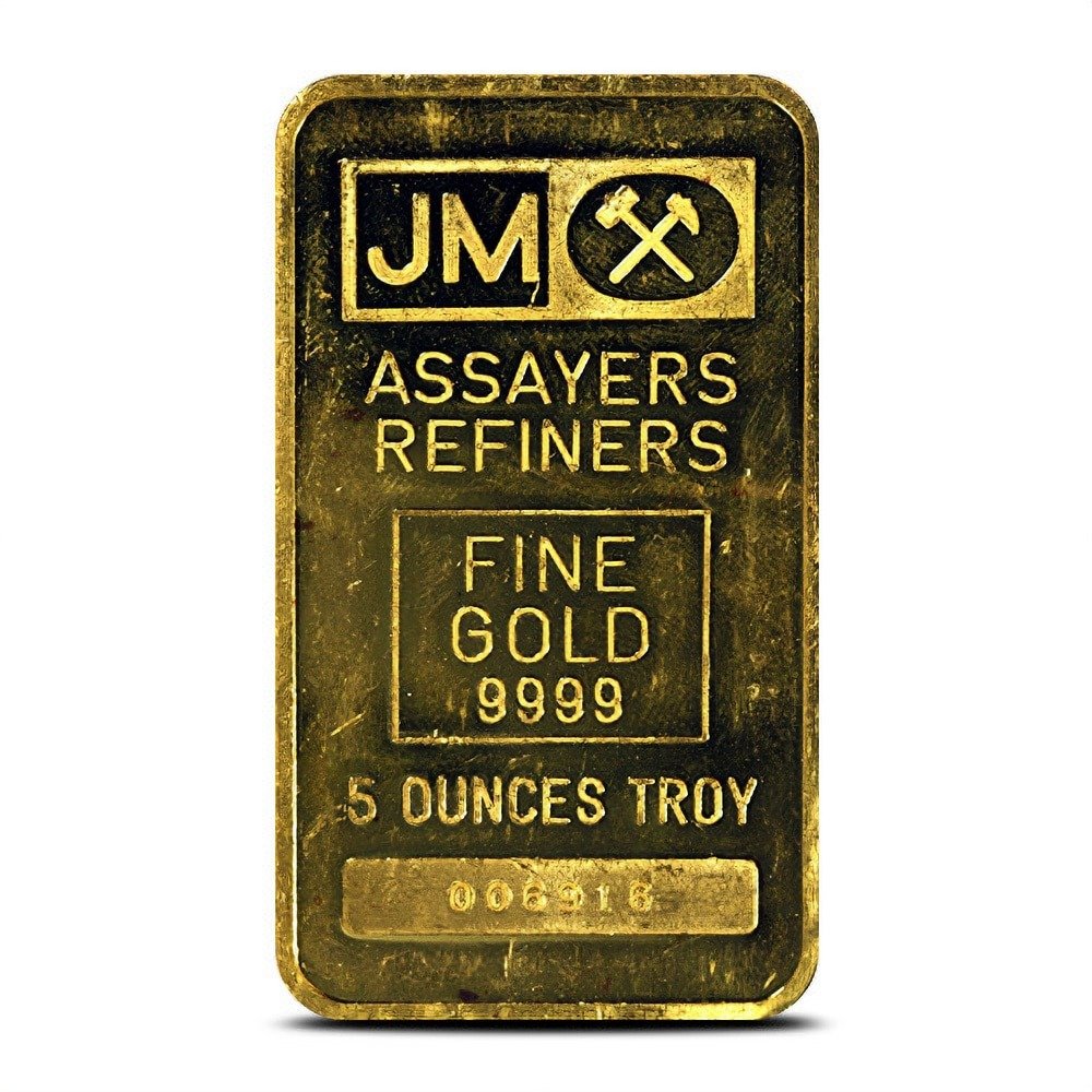 Buy 5 oz Johnson Matthey Gold Bar