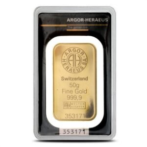 Buy 50 Gram Argor Heraeus Gold Bar (New w/ Assay)