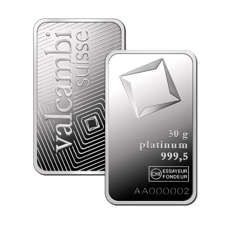 50 Gram Valcambi Platinum Bar For Sale - Image 2