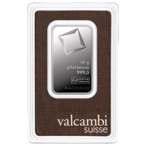 50 Gram Valcambi Platinum Bar For Sale